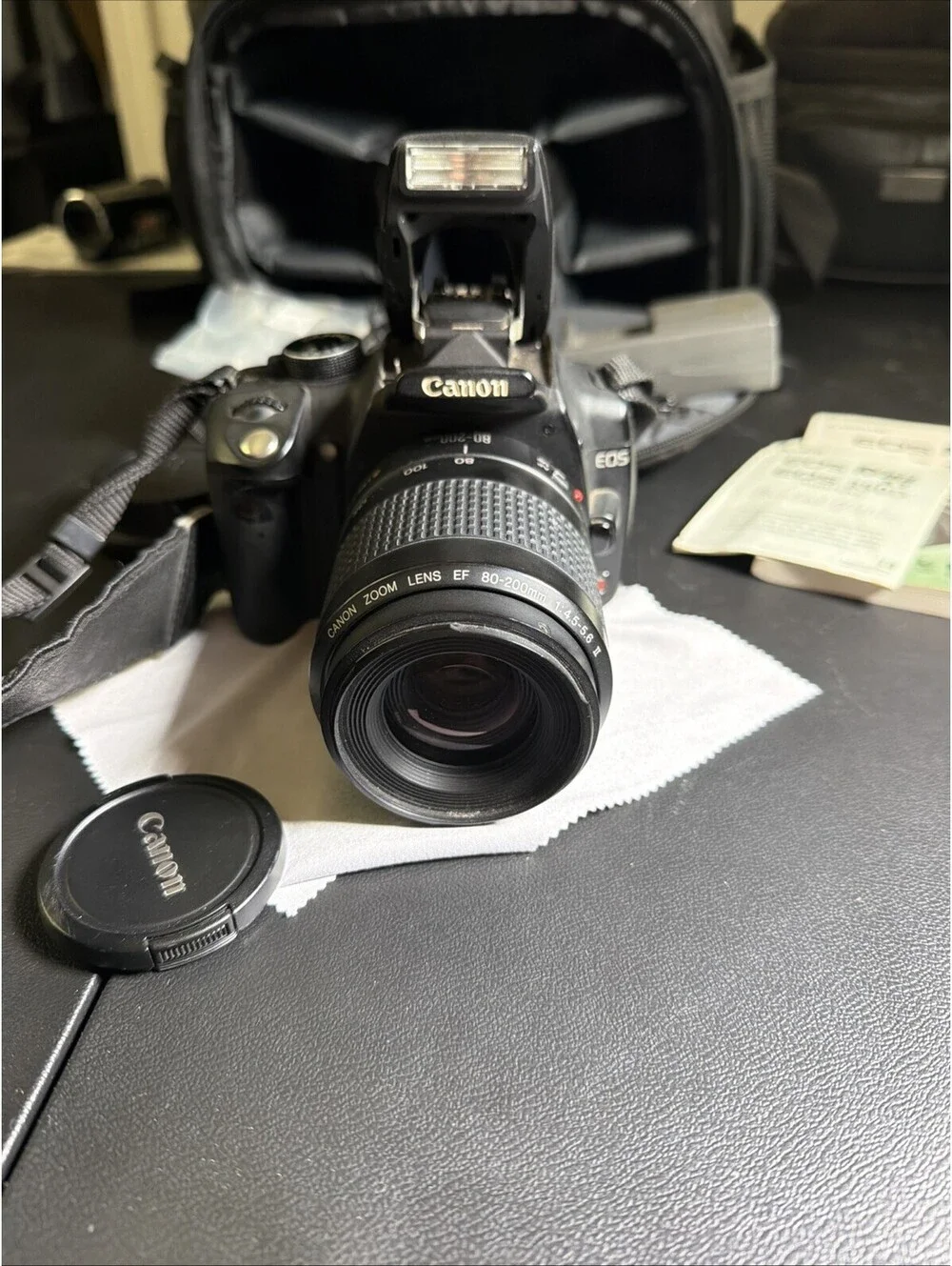Canon EOS Rebel XS 35mm Film Camera w Battery, Charger, Bag Tested/working